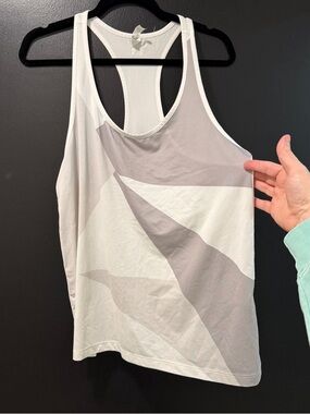 Under Armour White and Grey Racerback Athletic Tank